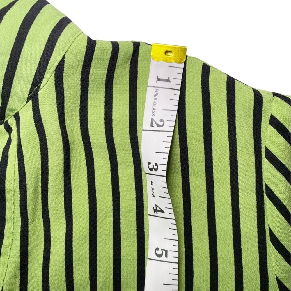 Unbranded Green & Black Striped Short Sleeve Button Down Shirt - Picture 8 of 11